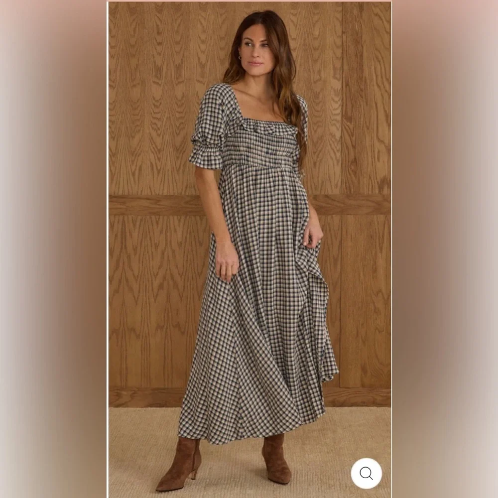 Rylee + Cru navy check birdie dress - Picture 3 of 4